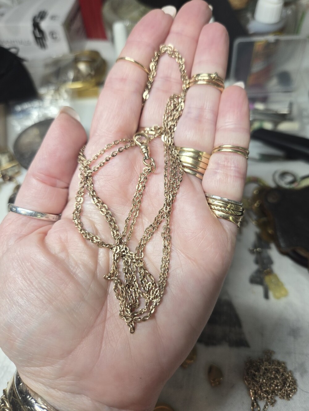 Victorian Gold Filled Watch Chain Necklace - Elegant Women’s Jewelry